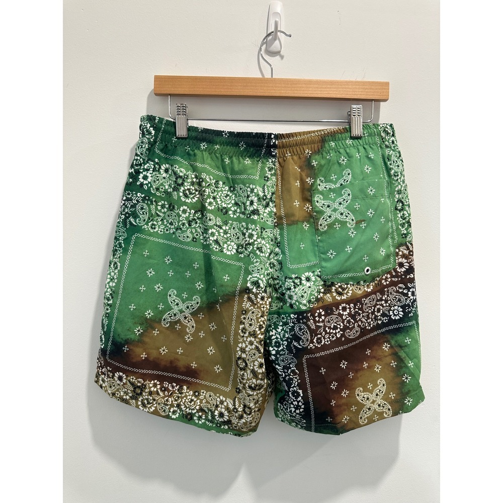 Zara Mens Bandana Print Set Green Paisley Sleeveless Shirt Swim Shorts Large NEW - Picture 15 of 15